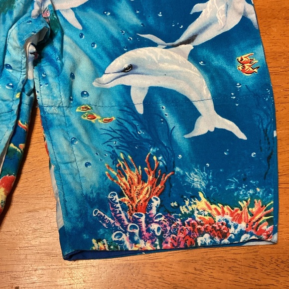 Baby Boys 12 Month Maui Boy Dolphin Under the Sea Reef Overalls 100% Cotton Blue - Picture 4 of 8